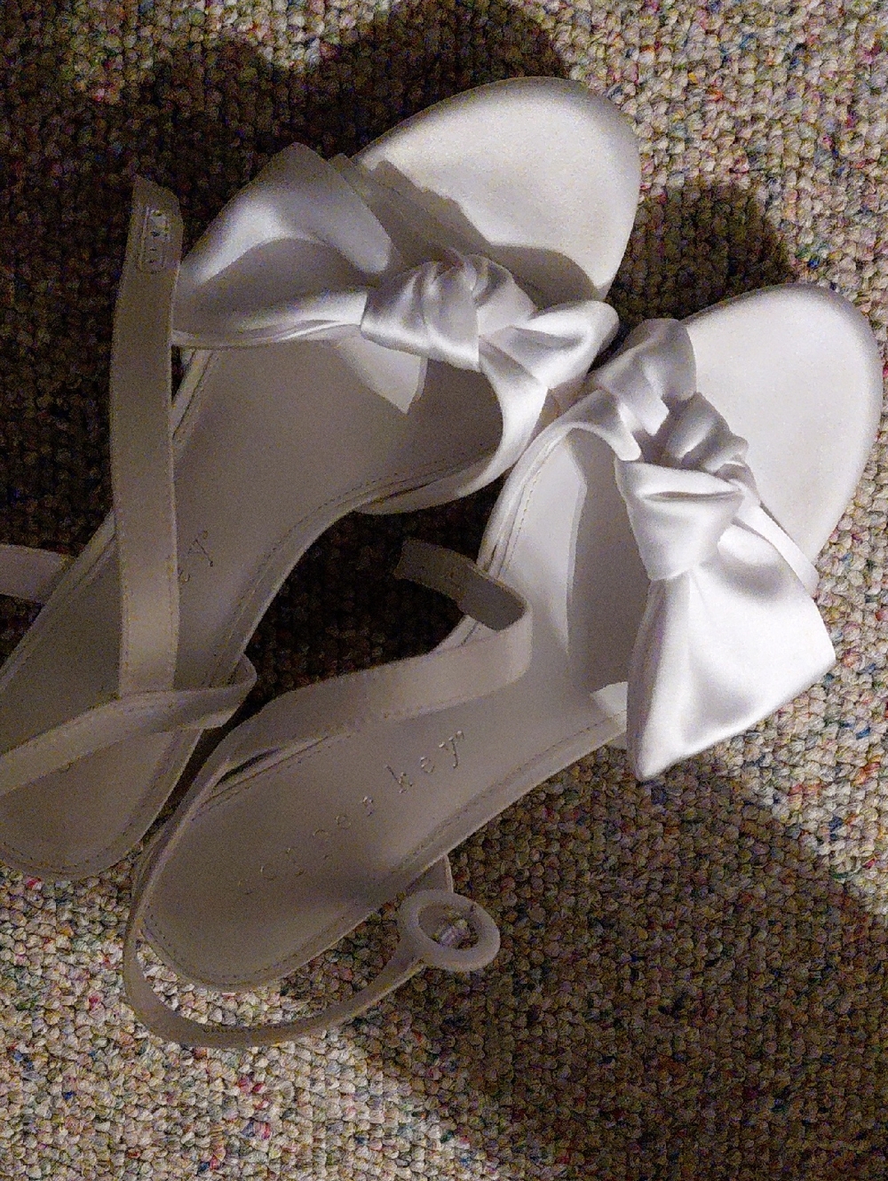 Copper Key White Bow Slingback Sandals